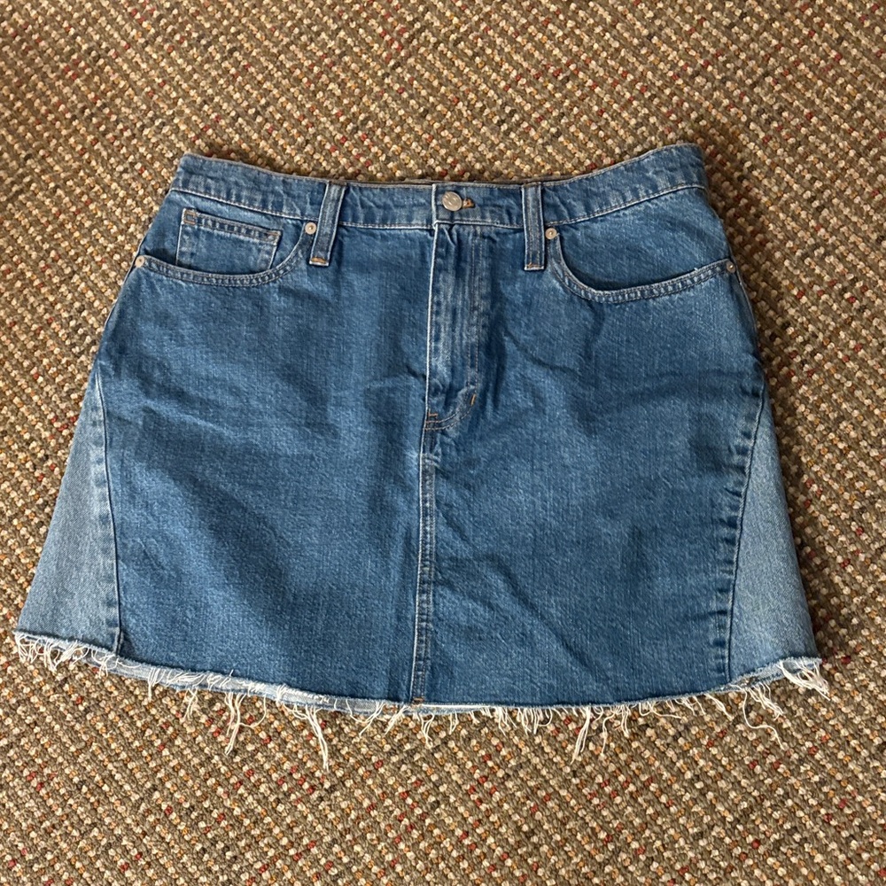 Madewell Raw Hem Denim Blue Women's Skirt